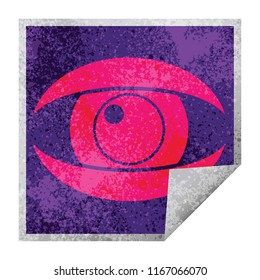staring eye graphic vector square peeling sticker