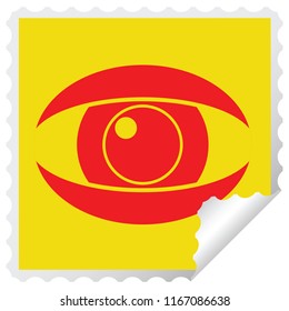 staring eye graphic vector square peeling sticker