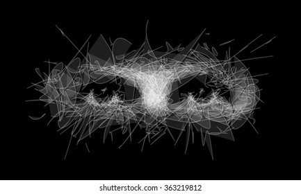 Staring Eyes Made From Curved Lines