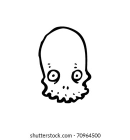 staring skull  cartoon