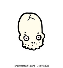 staring skull cartoon