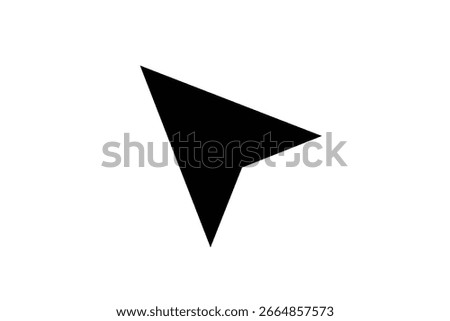 A stark black arrow cursor, isolated on a clean white background, pointing to the right. This simple yet iconic symbol represents selection, direction, and digital interaction.