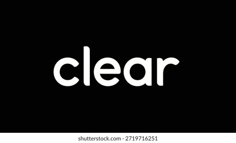 Un fondo negro claro sirve como lienzo para la palabra 'claro' representada en tipografía blanca y negrita. Esta composición minimalista enfatiza