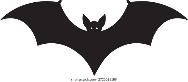 Una cruda silueta de murciélago negro con alas completamente extendidas evoca una sensación de misterio y noche.