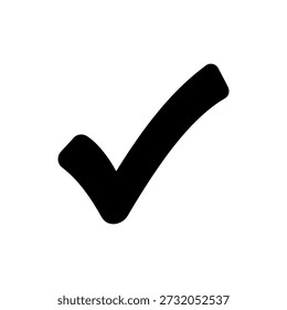 A stark black checkmark provides a clear visual cue, utilizing a bold silhouette style.