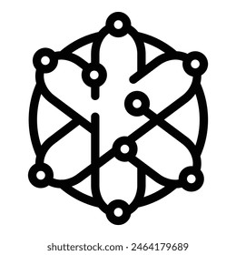 Stark schwarzes geometrisches Design als Symbol für Netzwerkkonnektivität und -komplexität