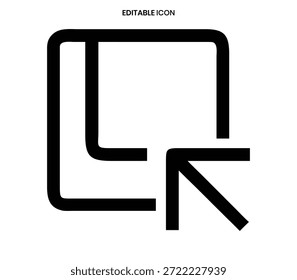 Ein krasses schwarzes geometrisches Symbol mit einem einzigartigen, schiefen quadratischen Design.