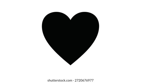 Un corazón negro crudo presentado en un estilo de silueta limpia, transmitiendo un mensaje poderoso.