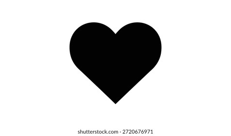 A stark black heart, rendered as a clean silhouette, conveys love with simple elegance.