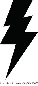 A stark black lightning bolt graphic against a clean white backdrop evokes raw energy dynamic force and electrical concepts for advertising and design.