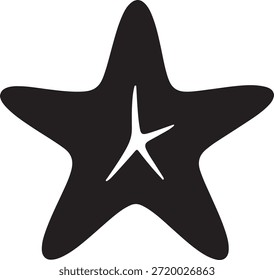 A stark black star shape on a white background, offering a clean, graphic image.