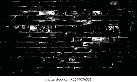 a stark black and white brick wall with a rough texture, creating a high contrast and abstract background