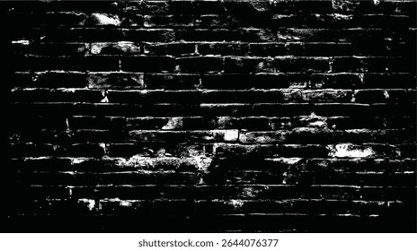 uma parede de tijolos preto e branco dura mostra idade e textura com alto contraste e aparência intempestiva