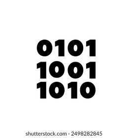 Una cruda Imagen en blanco y negro que representa una secuencia de dígitos binarios, que representan el código fundamental que subyace a los sistemas informáticos y la tecnología digital