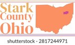 Stark County Ohio Highlighted on State Map