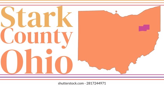 Stark County Ohio Highlighted on State Map