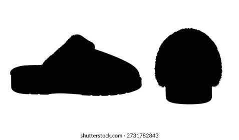 A stark image of two shoe silhouettes, showcasing a bold, graphic style.
