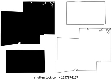 Stark and Seneca County, Ohio State (U.S. county, United States of America, USA, U.S., US) map vector illustration, scribble sketch map