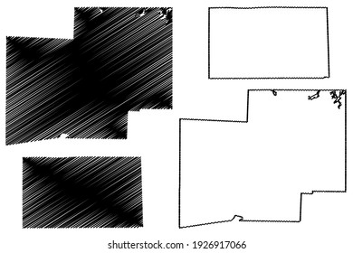 Stark and Seneca County, Ohio State (U.S. county, United States of America) map vector illustration, scribble sketch map