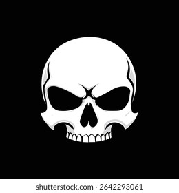 Stark white skull with sharp details and dark voids, perfect for tattoo designs, rock band merch, or gritty streetwear graphics. Bold and unapologetic.