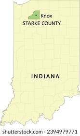 Starke County und Stadt Knox auf Indiana-Landkarte