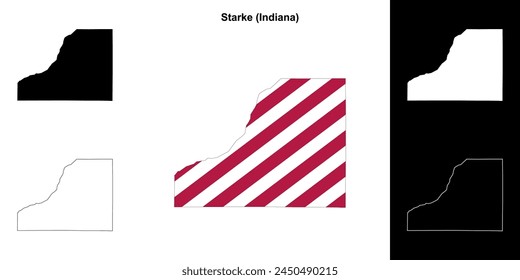 Starke County (Indiana) outline map set