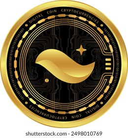 starknet-strk cryptocurrency illustrations on abstract background. 3d illustrations.