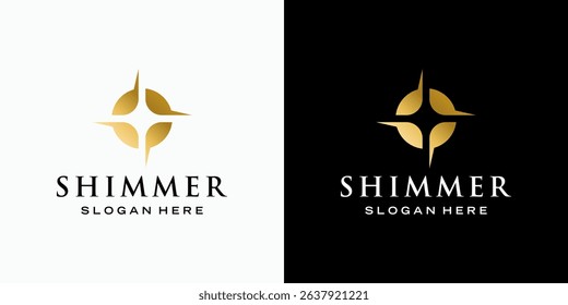 Starlight beam vector logo design with modern, simple, clean and abstract style. Icon for business, astronomy and personal branding.