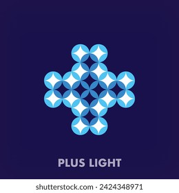 Starlight logo from creative plus sign. Unique creative colors. Healthcare institution and pharmacy logo template. vector.