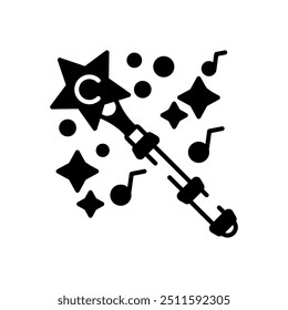 Icono de glifo de cetro de luz estelar, Ilustración vectorial