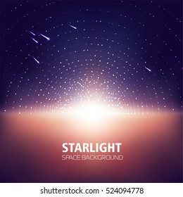 Starlight, space background, vector