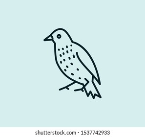 Starling bird icon line isolated on clean background. Starling bird icon concept drawing icon line in modern style. Vector illustration for your web mobile logo app UI design.