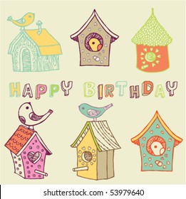 starling-houses. birthday card