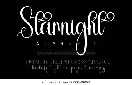 Starnight Vector alphabet with two sets of letters