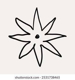 Estrella de Belén 2, Decoraciones de Navidad. Navidades dibujadas a mano caprichosos iconos de arte de línea 2. Clipart de Navidad, Ilustraciones vectoriales, dibujado a mano doodle iconos, dibujo de estilo peculiar