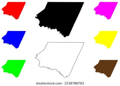 Starr County, Texas (Condados no Texas, Estados Unidos da América, EUA, EUA) mapa ilustração vetorial, esboço de rabisco Mapa de Starr