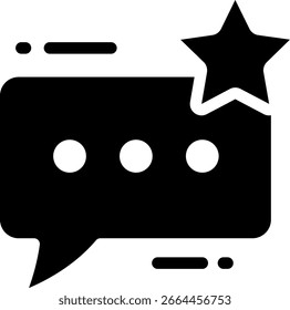 Starred Chat Bubble Icon für bestes Feedback