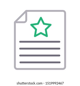 starred file colour line vector icon
