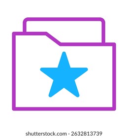 Representación gráfica de carpeta estelarizada para archivar contenido digital favorito