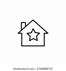 starred house icon sign vector