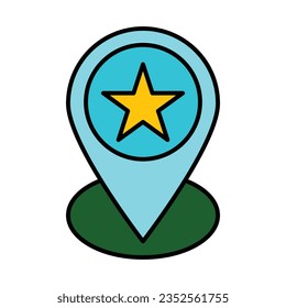 Starred Location Icon Design For Personal And Commercial Use