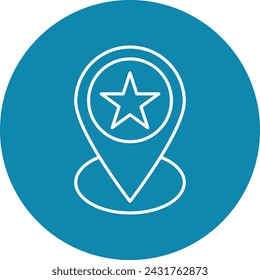 Icono de círculo de línea de ubicación estelar