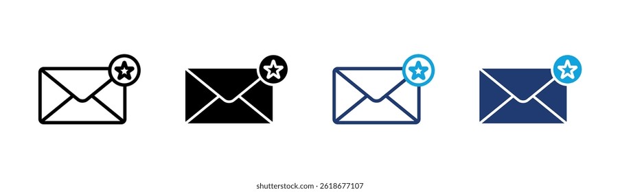 Starred Mail Icon Element For Design