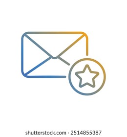 Starred Message icon vector stock illustration