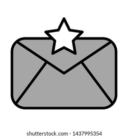 starred message mail icon vector