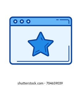 Starre Seite, Vektorgrafik Symbol einzeln auf weißem Hintergrund. Started page line Symbol für Infografik, Website oder App. Blaues Symbol für ein Gittersystem.