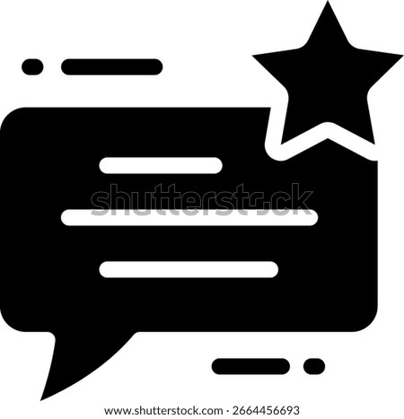 Starred Review Speech Bubble Icon for Feedback