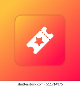 Starred Ticket orange bright app ui/ux Icon / Logo design