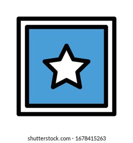 starred vector flat color icon 
