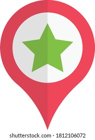 starred vector flat color icon 